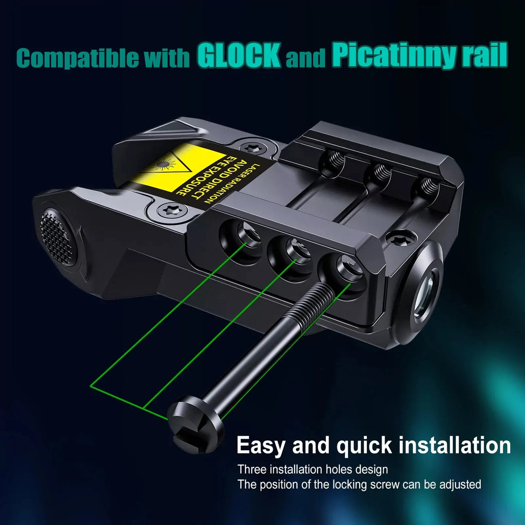Micro Grønn Laser til Våpen - 21mm Rail - Oppladbar - Game-On.no