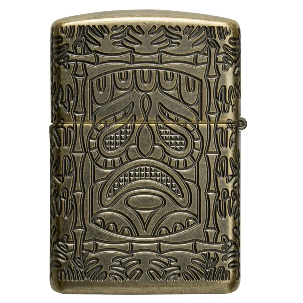 Zippo - Tiki Design Armor® - Antique Brass Lighter - Game-On.no