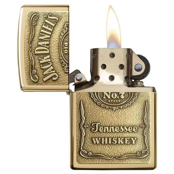 Zippo Sytytin - Jack Daniels Logo - Messinginvärinen sytytin