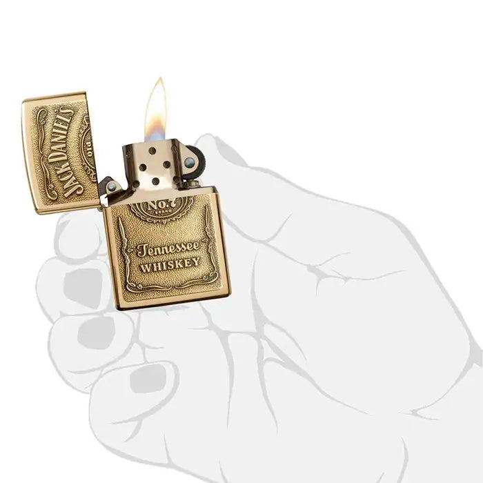 Zippo Sytytin - Jack Daniels Logo - Messinginvärinen sytytin