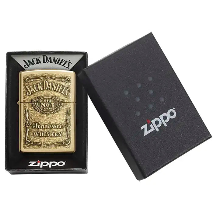 Zippo Sytytin - Jack Daniels Logo - Messinginvärinen sytytin