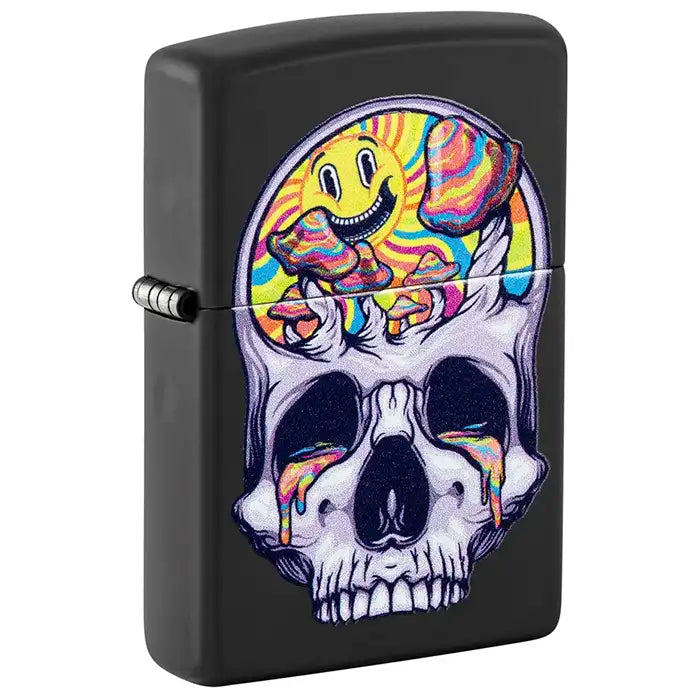 Zippo - Blacklight Skull Design - Mattamusta sytytin