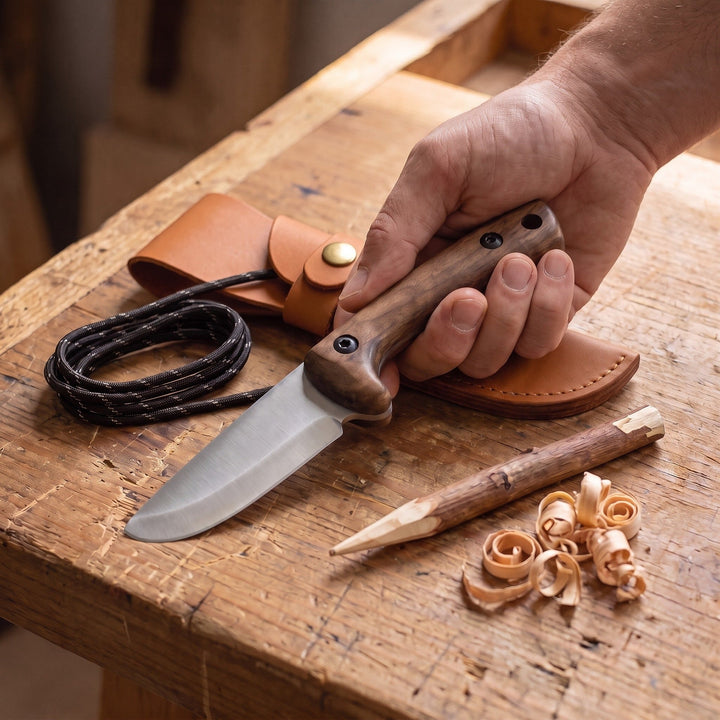 BeaverCraft Kid Junior Bushcraftkniv - kniv og slire