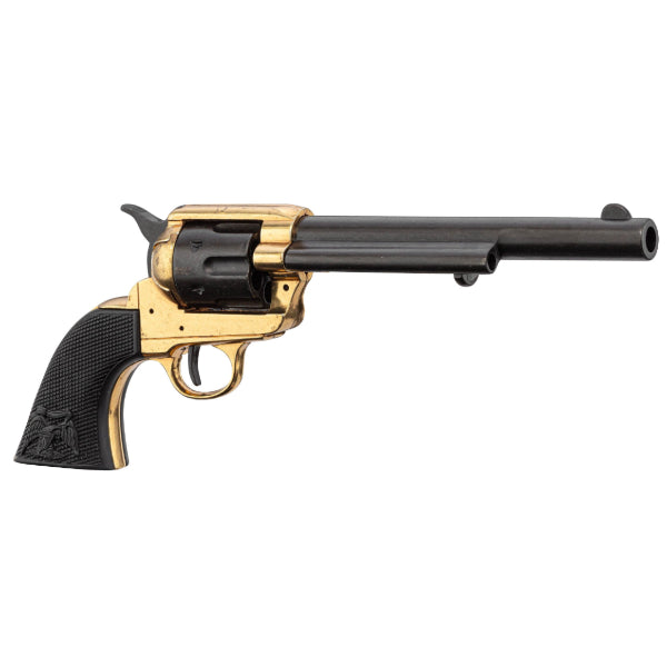 Replika vuoden 1873 Peacemaker 7.5 -revolverista - musta/kulta