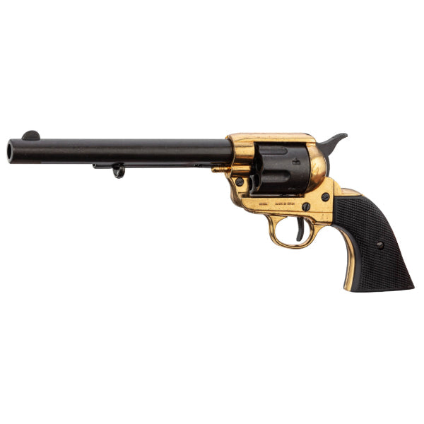 Replika vuoden 1873 Peacemaker 7.5 -revolverista - musta/kulta