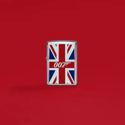 Zippo - James Bond Union Jack Motiv - Brushed Chrome Lighter