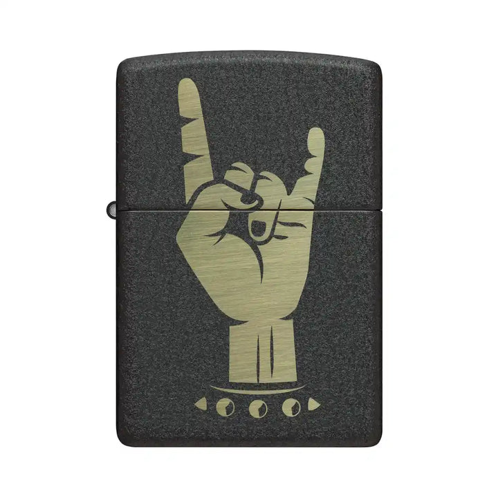 Zippo - Rock On Motiv - Black Crackle Lighter
