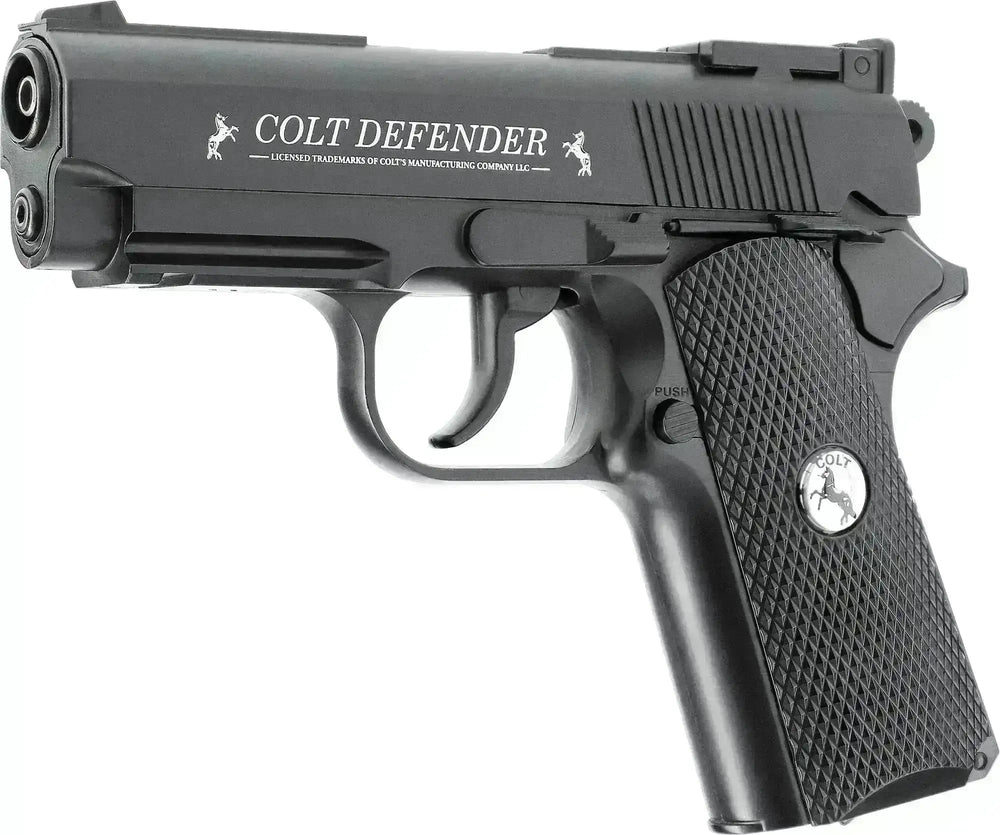 Colt Defender 4.5 mm Co2 Luftpistol Sort – Fullmetall og 16 skudds magasin - Game-On.no