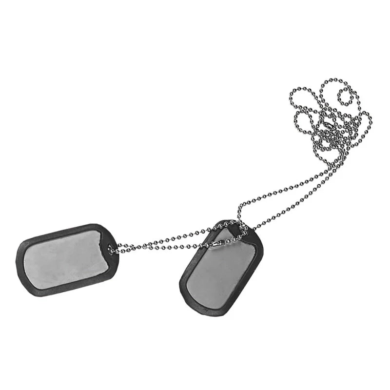 Helikon Tex - Dog Tag i Rustfritt Stål - Graverbar ID-Brikke med Kjede