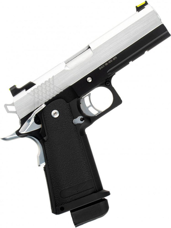 Hi-Capa 4.5 Softgunpistol med Blowback - Svart/Chrome - Game-On.no