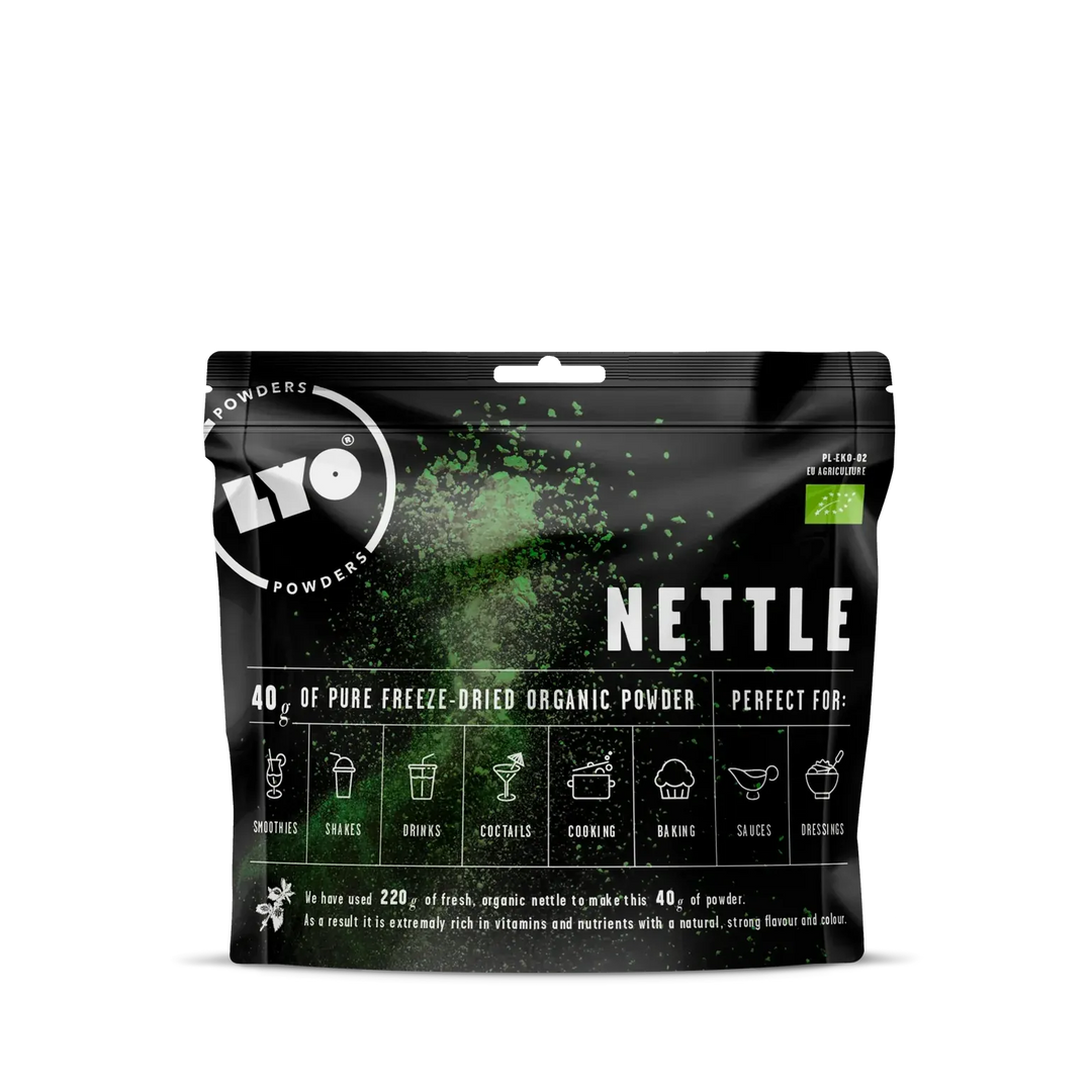 LYOFOOD Økologisk Neslepulver – Supergrønt for smoothie, suppe og bakst - Game-On.no