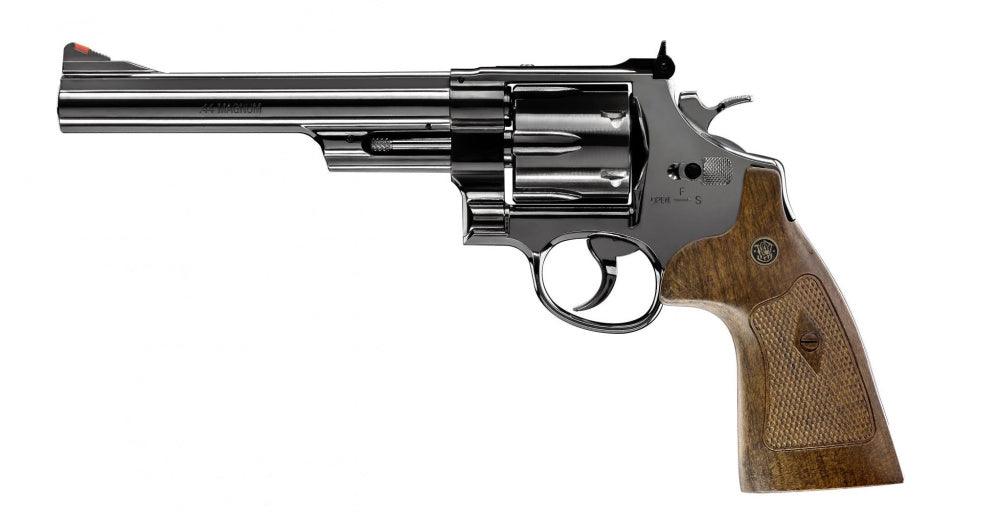 S&W - M29 6.5 CO2 Drevet - 4.5mm BB Revolver - Blå Polert - Game-On.no