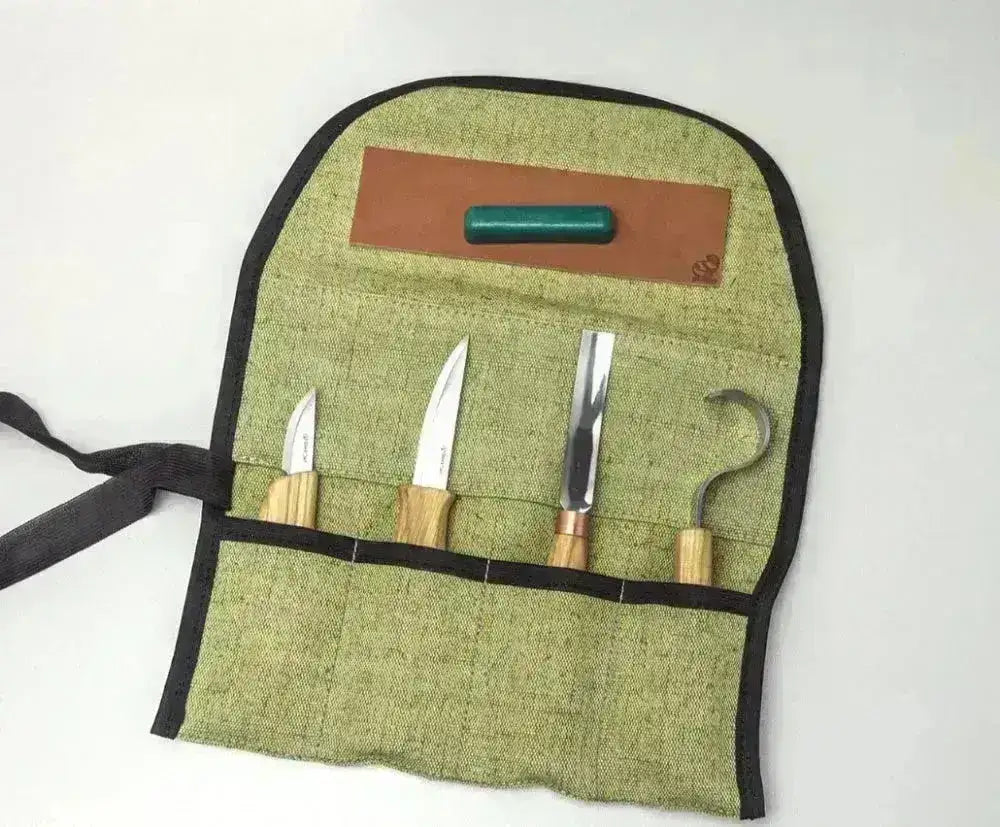 Treskjæresett med Etui - Uthuling og Spikking - Game-On.no