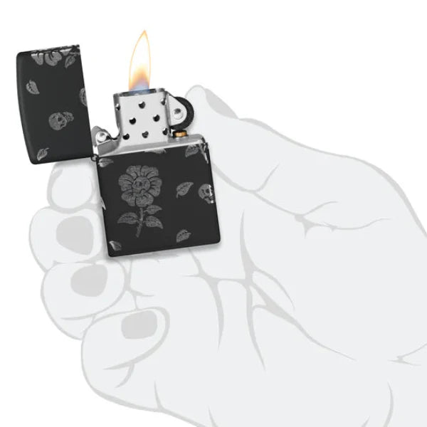 Zippo Flower Skulls Lighter