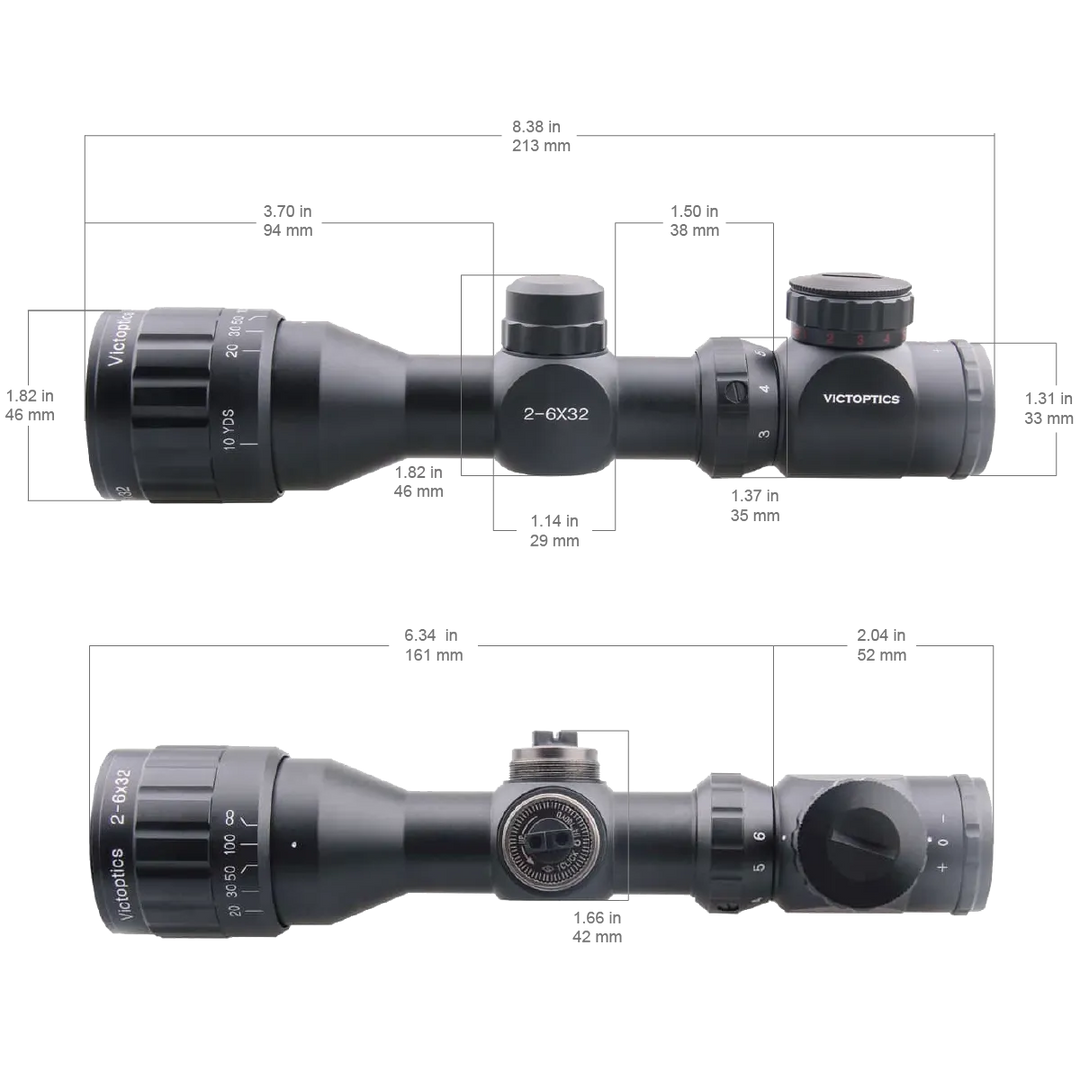 A3 kiikarit - 2-6X32AOE valaistu kiikarit - 21mm