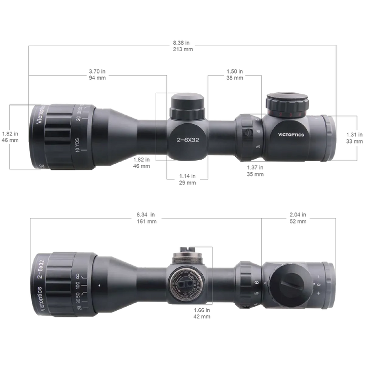 A3 kiikarit - 2-6X32AOE valaistu kiikarit - 21mm