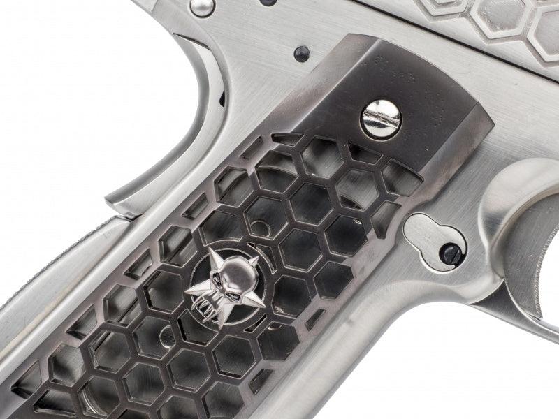 WE - 1911 Hex Style Silver - Gass Softgun med Blowback - gameon.eu