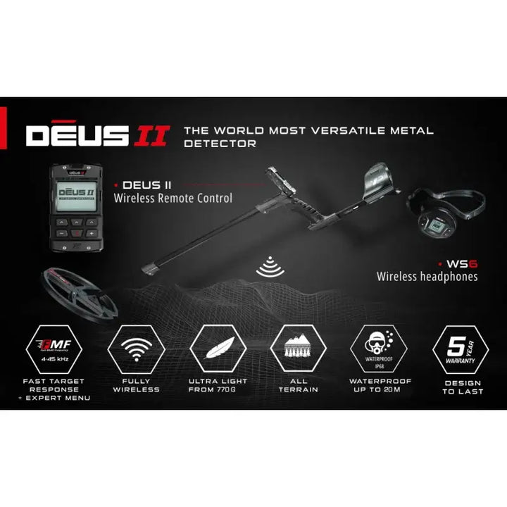 XP - DEUS II Metalldetektor - 28FMF-RC-WS6 - Game-On.no