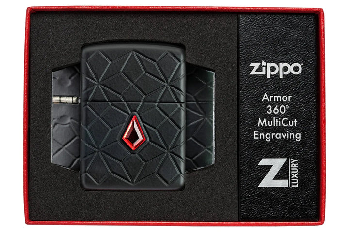 Zippo Lighter - 360 Armor® Red Crystal Design - Game-On.no