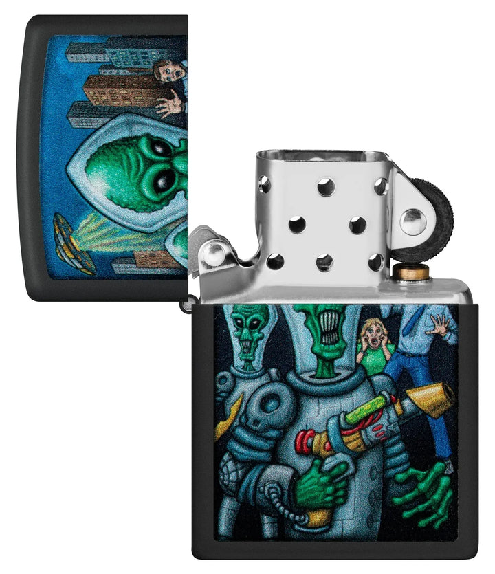 Zippo Lighter - Alien Attack Design - Game-On.no
