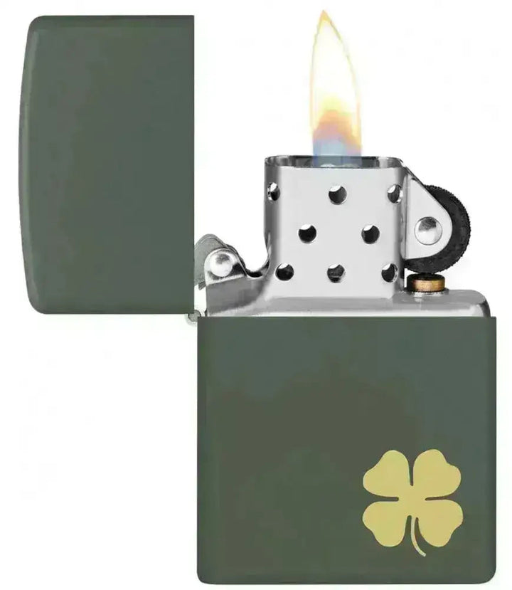 Zippo Lighter - Firkløver Motiv - Game-On.no