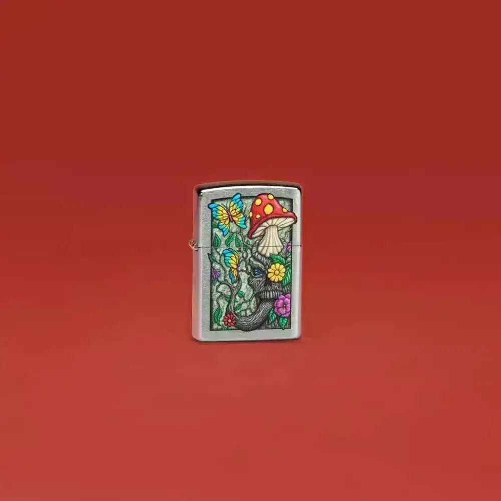 Zippo Lighter - Freaky Nature Design - Brushed Chrome - Game-On.no