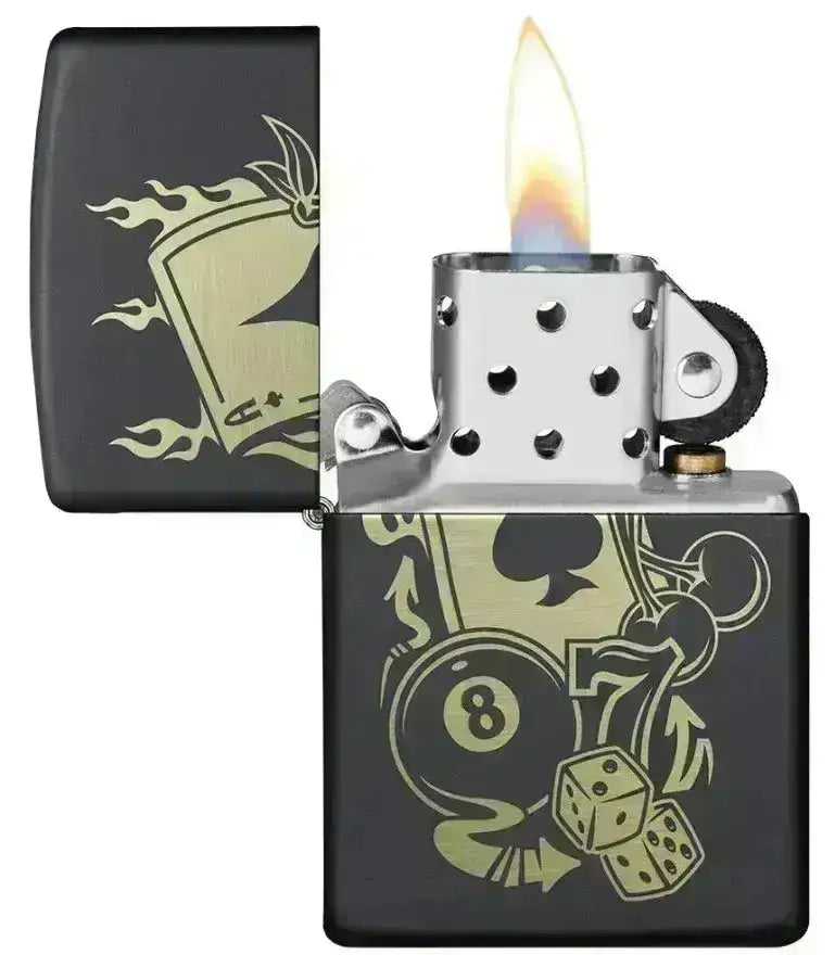 Zippo Lighter - Gambling Motiv - Game-On.no