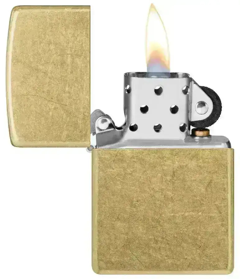 Zippo Lighter - Klassisk Street Brass - Messing Lighter - Game-On.no