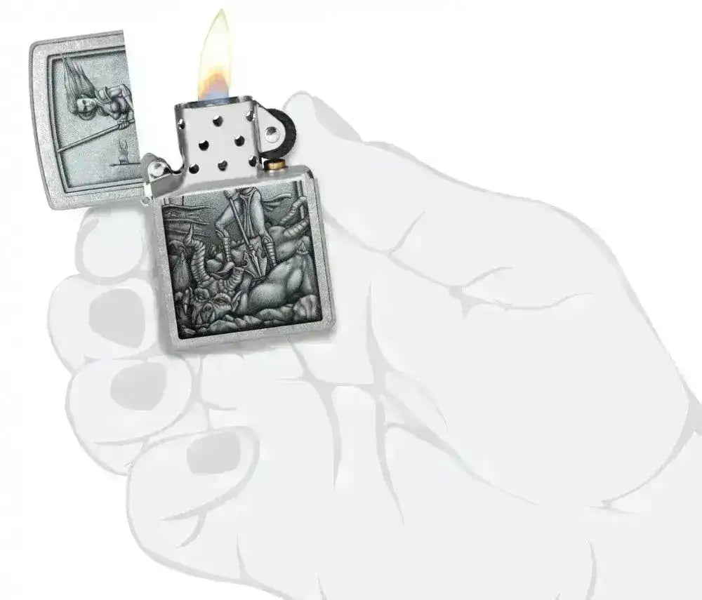 Zippo Lighter - Middelalder Kriger - Game-On.no